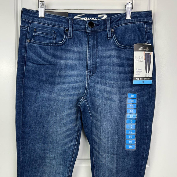 NWT Seven7 Limited Edition Mid Rise Skinny Two Tone Women's Denim Jeans Size 10 - Picture 4 of 9